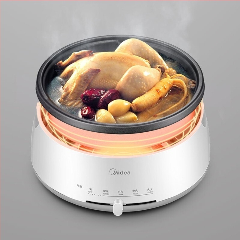 Midea elektromos forró fazék háztartási felhasználásra, 4 L, többfunkciós elektromos wok, könnyen tisztítható DY28P151