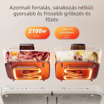 Bear többfunkciós elektromos forróedény, összecsukható és mosható, 6L+ kapacitás, belső edény antiadhéziós bevonattal, mechanikus működtetés, 1500W+