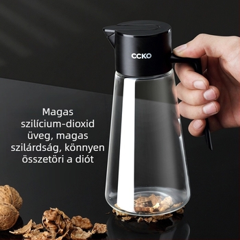 CCKO gravitációs olajtartó üveg automata nyitás-zárás funkcióval, szivárgásmentes, konyhai olajokhoz és szójaszószhoz