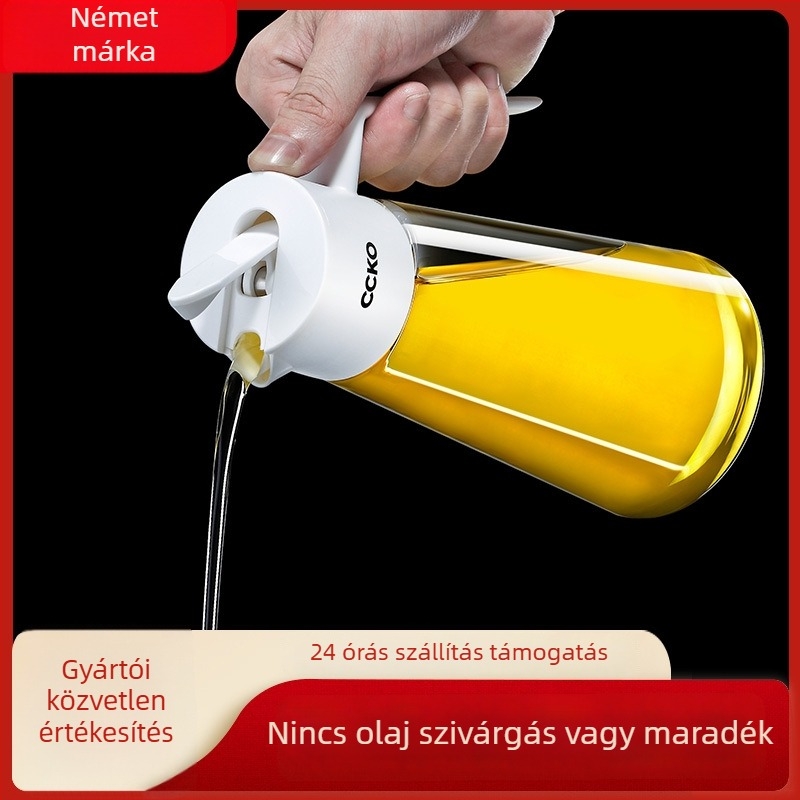 CCKO gravitációs olajtartó üveg automata nyitás-zárás funkcióval, szivárgásmentes, konyhai olajokhoz és szójaszószhoz