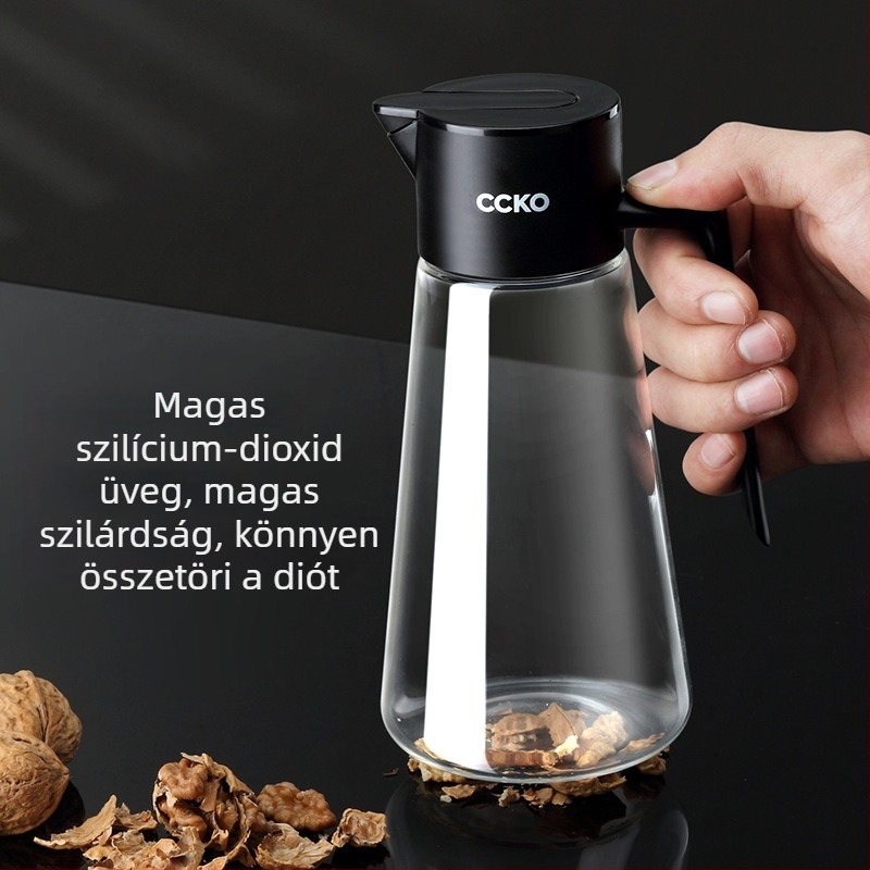CCKO gravitációs olajtartó üveg automata nyitás-zárás funkcióval, szivárgásmentes, konyhai olajokhoz és szójaszószhoz