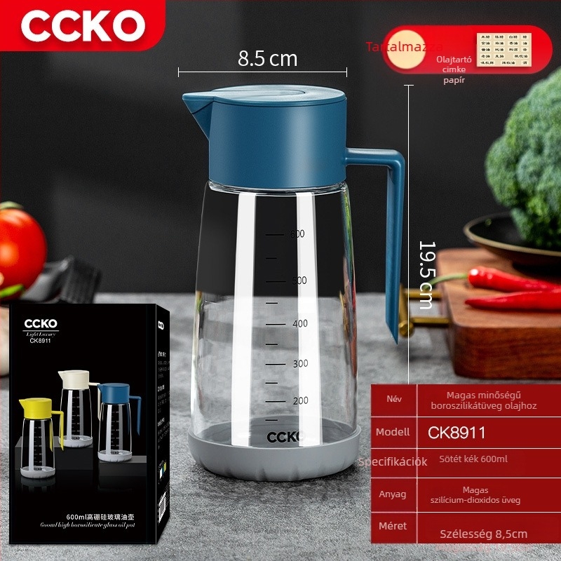 CCKO gravitációs olajtartó üveg automata nyitás-zárás funkcióval, szivárgásmentes, konyhai olajokhoz és szójaszószhoz