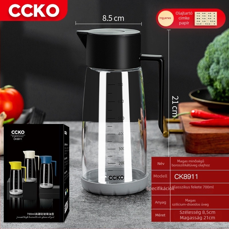 CCKO gravitációs olajtartó üveg automata nyitás-zárás funkcióval, szivárgásmentes, konyhai olajokhoz és szójaszószhoz