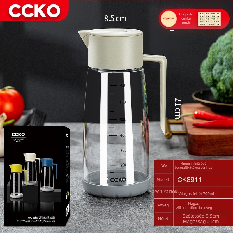 CCKO gravitációs olajtartó üveg automata nyitás-zárás funkcióval, szivárgásmentes, konyhai olajokhoz és szójaszószhoz