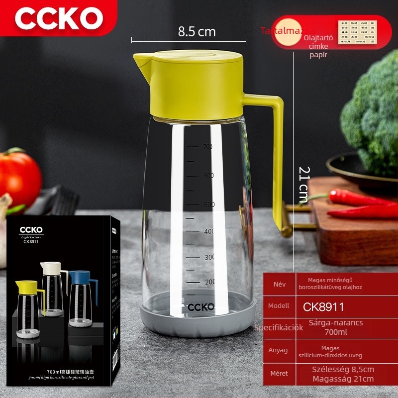 CCKO gravitációs olajtartó üveg automata nyitás-zárás funkcióval, szivárgásmentes, konyhai olajokhoz és szójaszószhoz