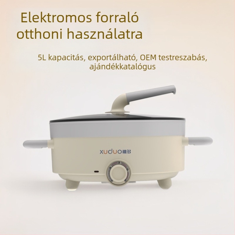 Elektromos forró fazék, 4-5 L kapacitás, 1201-1500 W, műanyag test, belső edény alumínium ötvözetből