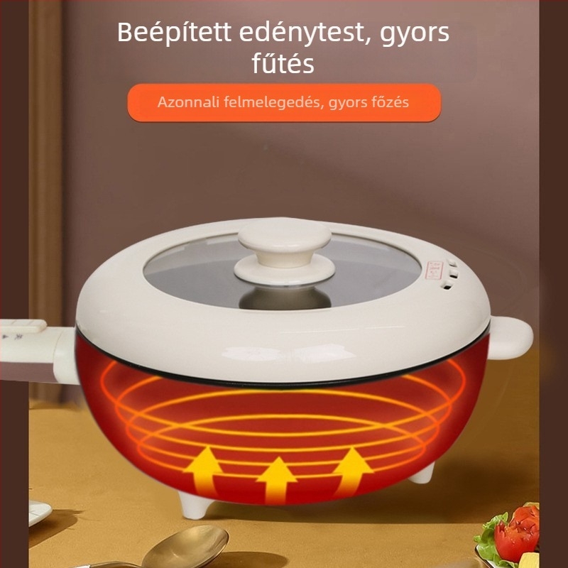 Aux elektromos többfunkciós wok, kapacitás 5–6 L, 1500 W+, belső edény alumínium ötvözet, mechanikus vezérlés, gőzölés, pirítás, forralás, főzés, modell AX-C2829