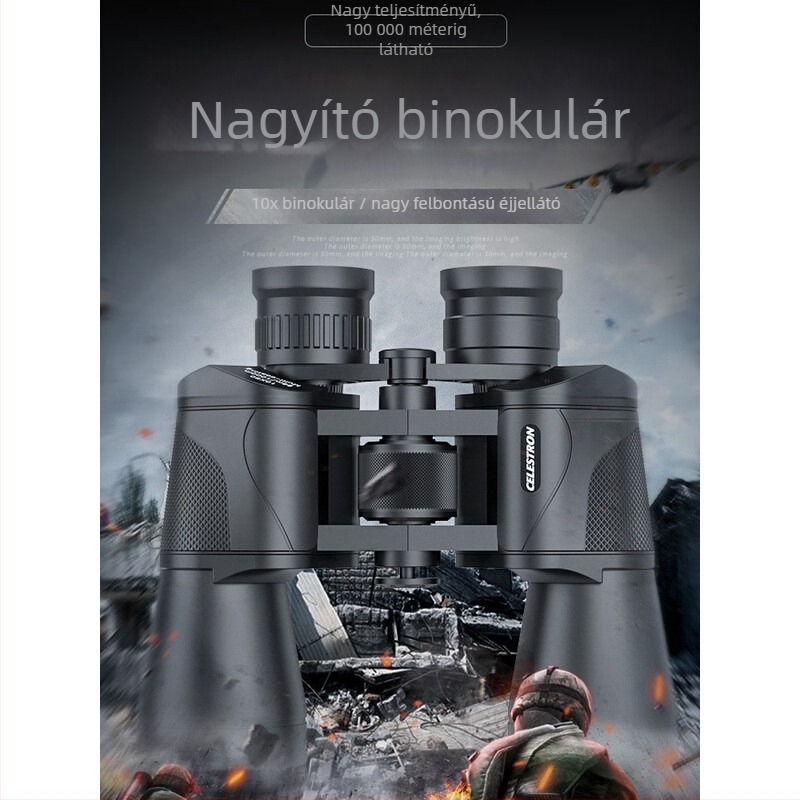 Celestron 10x50 Nagytávcső, Nagy Okulárral, Éjszakai Látással, Kültéri Koncertekhez és Sporteseményekhez