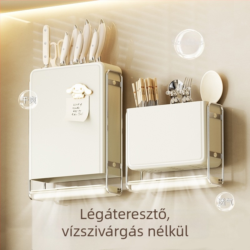 Dongxi Konyhai Falra Szerelhető Tároló — Fúrás Nélkül, Multifunkcionális, ABS + Szénacél, Modern Stílus