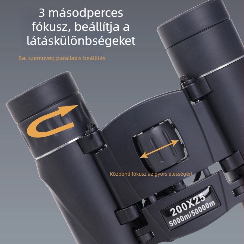 Gyerekeknek szóló HD binokulár, 8x nagyítás, 126 m/1000 m látómező, 7,1 mm kilépő pupilla