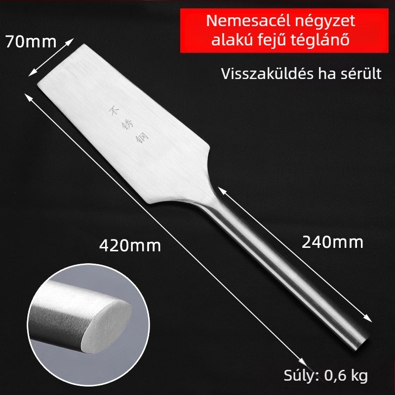 Kőműves kés mangánacél pengével, vastagított kivitel