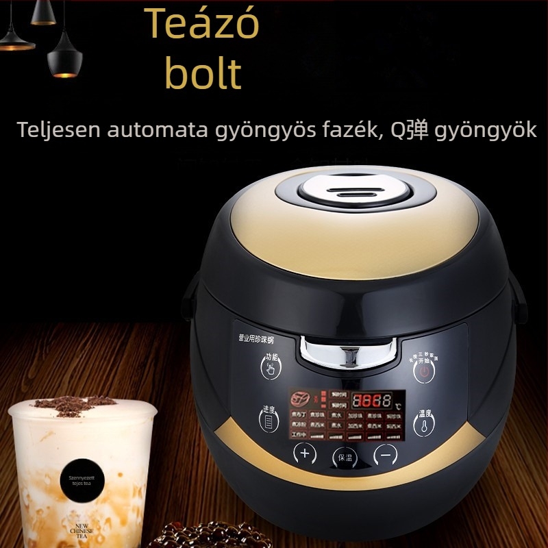 Automata elektromos főzőedény teához gyöngyökkel — üzletek számára tervezve, 4,1–6 L kapacitás, 5+ személyre, tapadásmentes belső tartály, gombos vezérlés, hőtartás és gyors gőz funkció