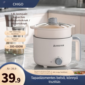 Chigo elektromos főzőedény – 1,8 L kapacitás, belső tartály rozsdamentes acélból, alapfűtés, gombos kezeléssel, modell ZNXG-71