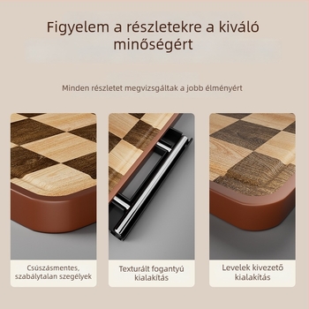 Fából készült vágódeszka – kétoldalas, antibakteriális, penészálló, sakktábla mintázatú, konyhai használatra
