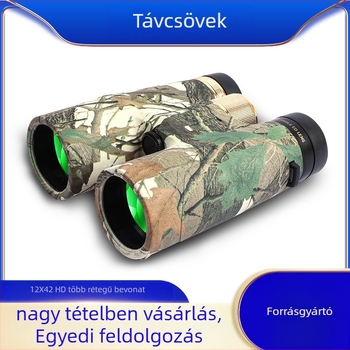 12x42 binokulár, ultra széles látómező, látómező 100 m/1000 m, kilépő pupilla 6 mm