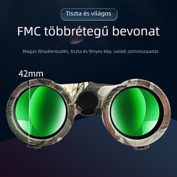 12x42 binokulár, ultra széles látómező, látómező 100 m/1000 m, kilépő pupilla 6 mm