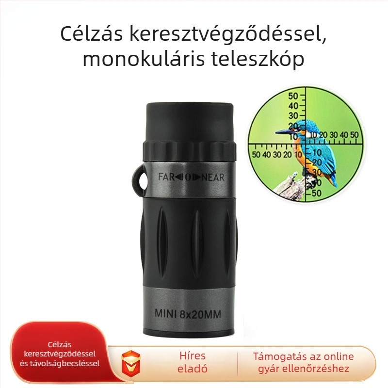 Monokuláris teleszkóp, modell 820, 8x nagyítás, látómező 131/1000 m, kilépő pupilla átmérője 2,5 mm