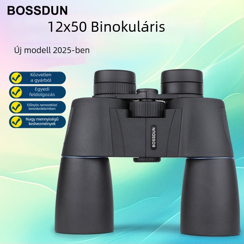 12x50 binokulár madármegfigyeléshez és utazásokhoz, éjszakai látással