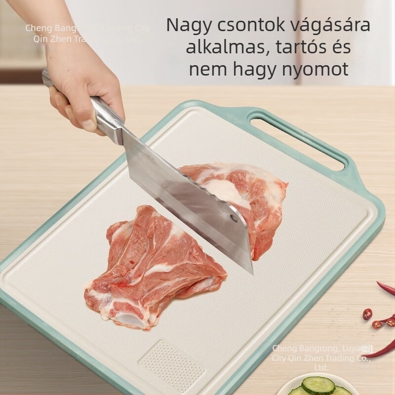 Kétoldalas rozsdamentes acél vágódeszka, konyha, penészmentes, többfunkciós, Shengbangrong