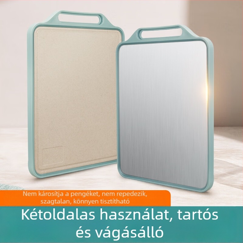 Kétoldalas rozsdamentes acél vágódeszka, konyha, penészmentes, többfunkciós, Shengbangrong