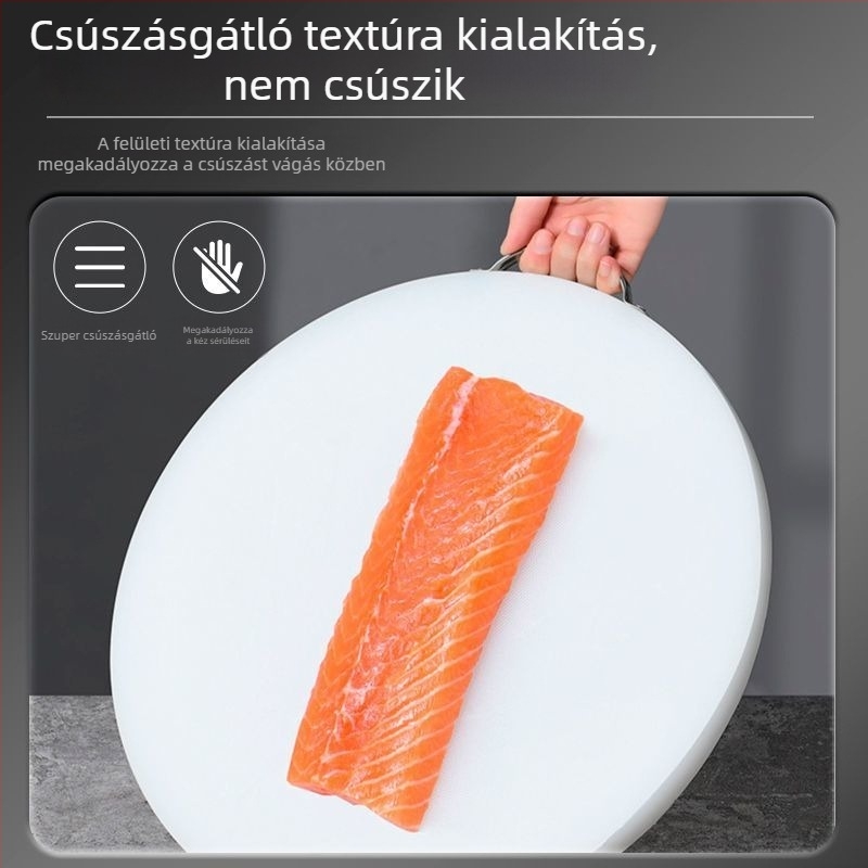 Fehér kerek PE műanyag vágódeszka, vastagított kivitelben, kereskedelmi konyhákhoz és otthoni használatra