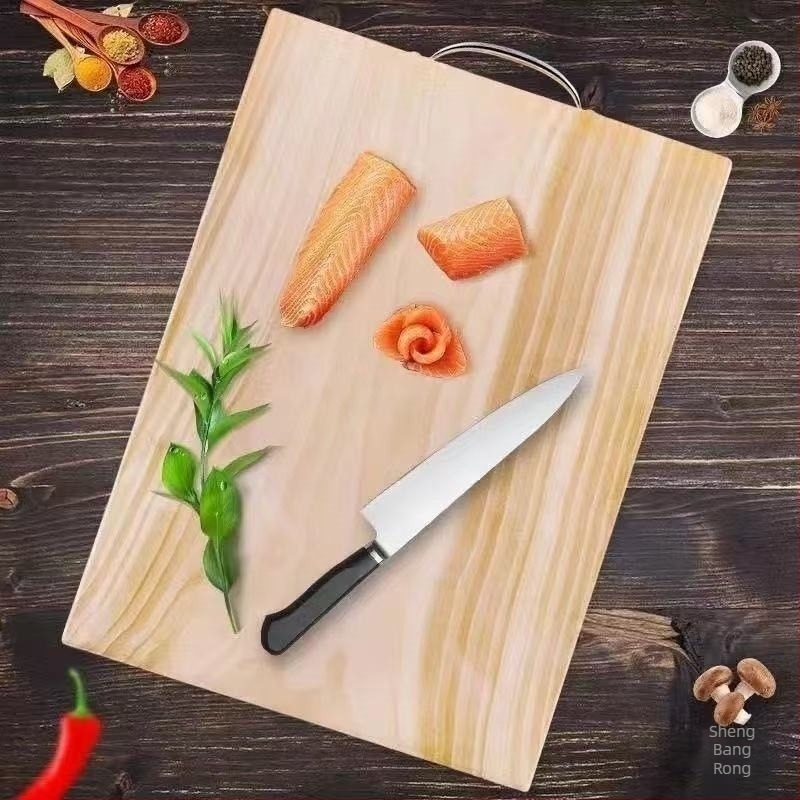 Ginkgo tömörfa vágódeszka, penészmentes, antibakteriális, négyzet alakú konyhai vágódeszka