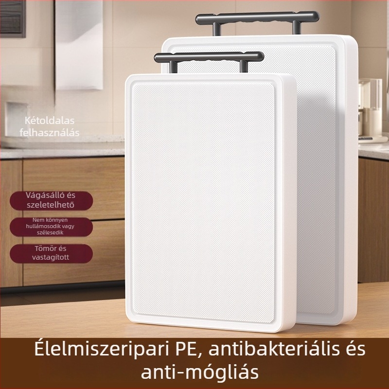 Multifunkcionális vágódeszka zöldségekhez, húsokhoz és gyümölcsökhöz, élelmiszer-minőségű PE, antibakteriális és penész elleni, egyszerű, modern stílus