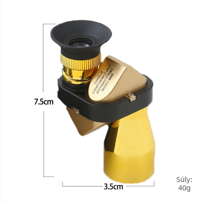 Golf monokuláris teleszkóp, 8x nagyítás, képstabilizálás, 5,7 mm kilépő pupilla, 22 mm szemlencse-távolság, 8° látómező