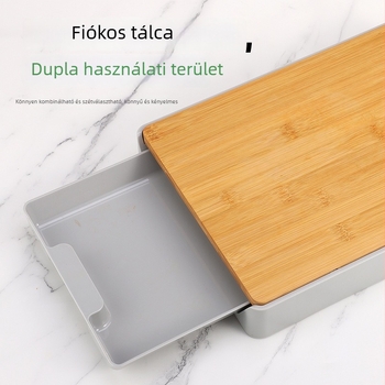 Háztartási többfunkciós műanyag vágódeszka fiókos tárolóval – vastagított konyhai deszka