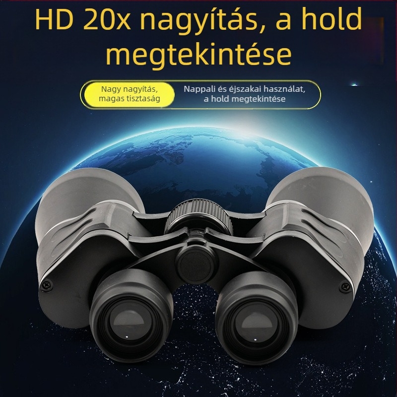 Kétcsövű binokuláris távcső 20x50, nagyítás, széles látómező, aogu