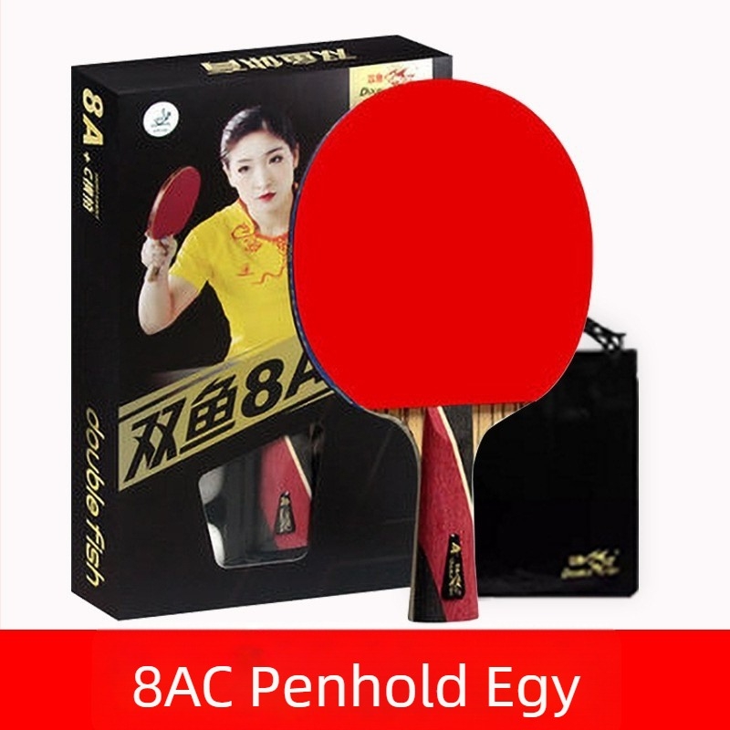 Asztaliteniszütő, 8 csillagos, karbon szálas penge fa alapú, kompatibilis penhold és shakehand fogásokkal