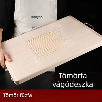 Háztartási tömörfa vágódeszka – fűzfából készült, extralarge méretű, ideális zöldségekhez, tészta gyúrására és nyújtására, penész elleni védelem