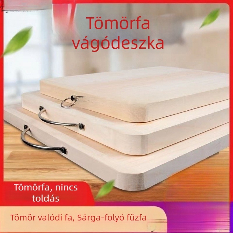 Háztartási tömörfa vágódeszka – fűzfából készült, extralarge méretű, ideális zöldségekhez, tészta gyúrására és nyújtására, penész elleni védelem