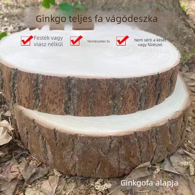 Ginkgofa vágódeszka, tömörfa, megvastagított, antibakteriális, penészmentes