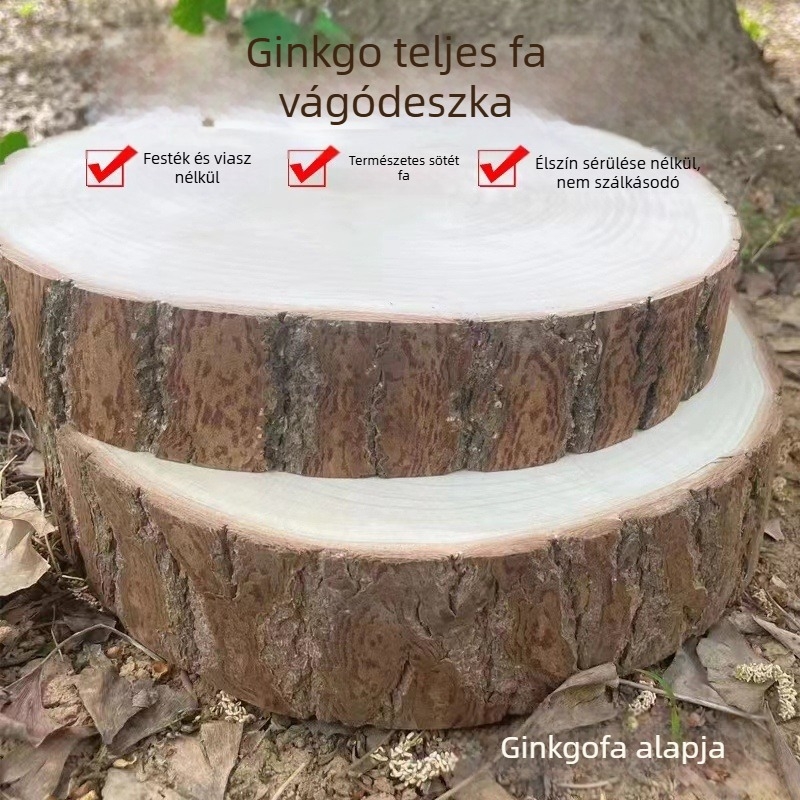 Ginkgofa vágódeszka, tömörfa, megvastagított, antibakteriális, penészmentes