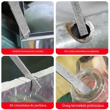 Lapos fejű reszelő készlet – dupla mintázat, polírozás és csiszolás
