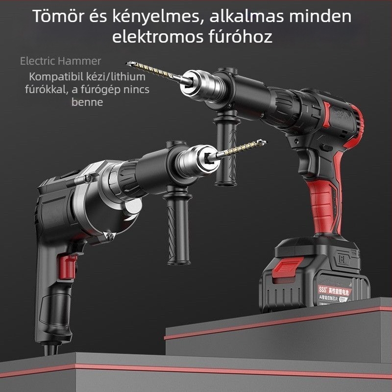 Kézi fúró átalakítva elektromos kalapácssá, otthoni használatra, betonfúráshoz, kompakt kétfunkciós modell