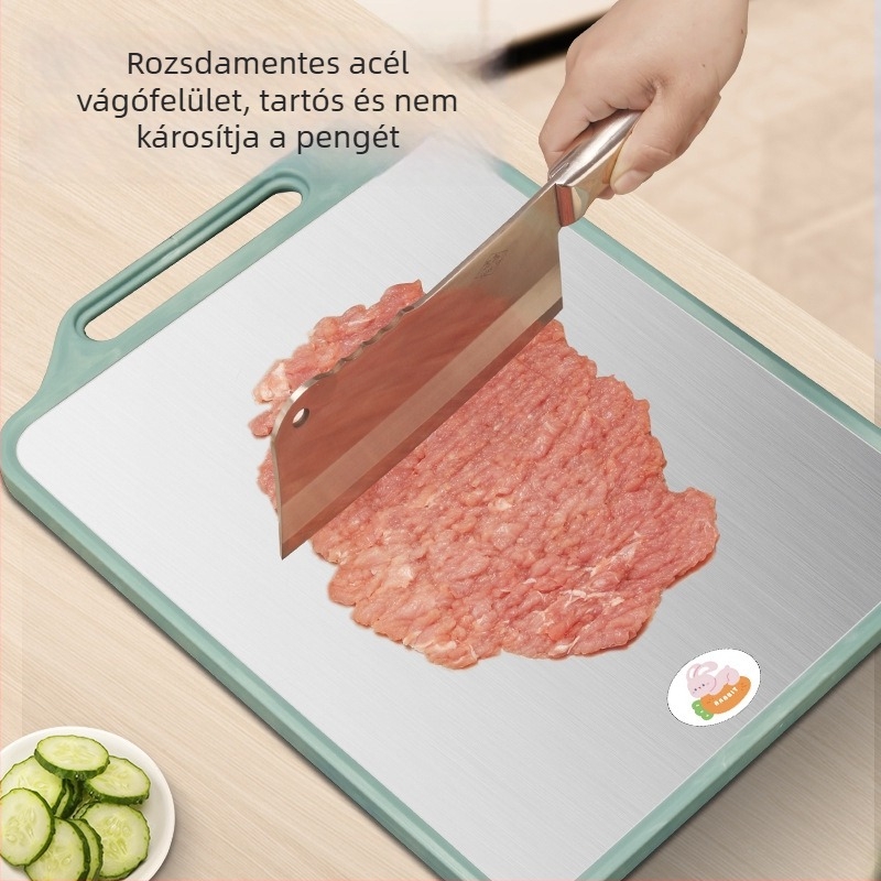 Kétoldalas rozsdamentes acél vágódeszka, csúszásmentes, háztartási használatra, Jin Qingwei márka