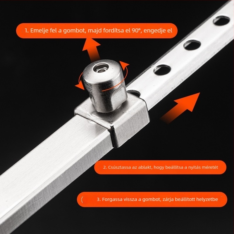 Dinggu Rozsdamentes acél ablak-tartó – Knob Multi-Gear Wind Brace, Modell DGDKFC001