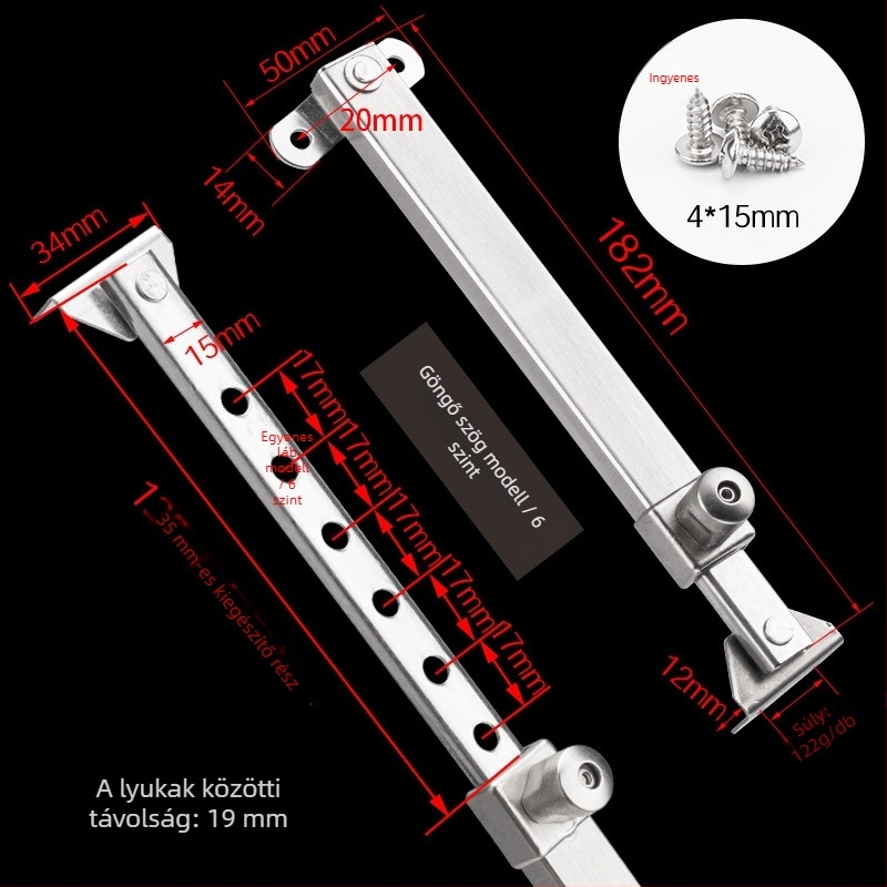 Dinggu Rozsdamentes acél ablak-tartó – Knob Multi-Gear Wind Brace, Modell DGDKFC001