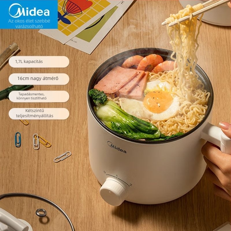 Midea XZE1612 2L Ötfunkciós elektromos főzőedény belső orvosi kő tartállyal és grill/shabu-shabu funkcióval