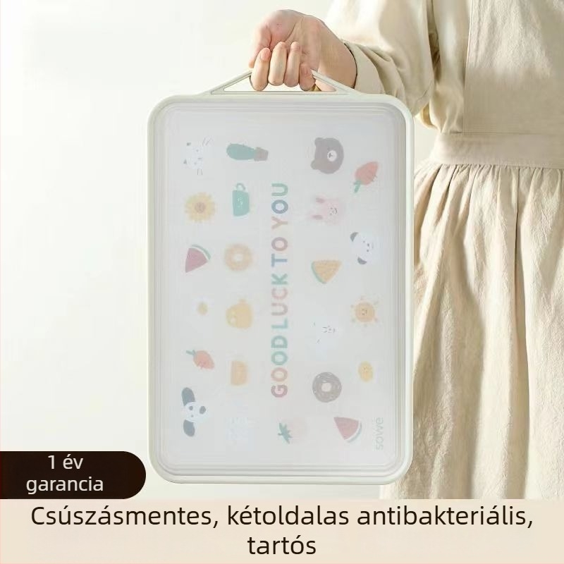 Vastagított rozsdamentes acél kétoldalas vágódeszka a konyhához, penészálló műanyag gyümölcsvágódeszka