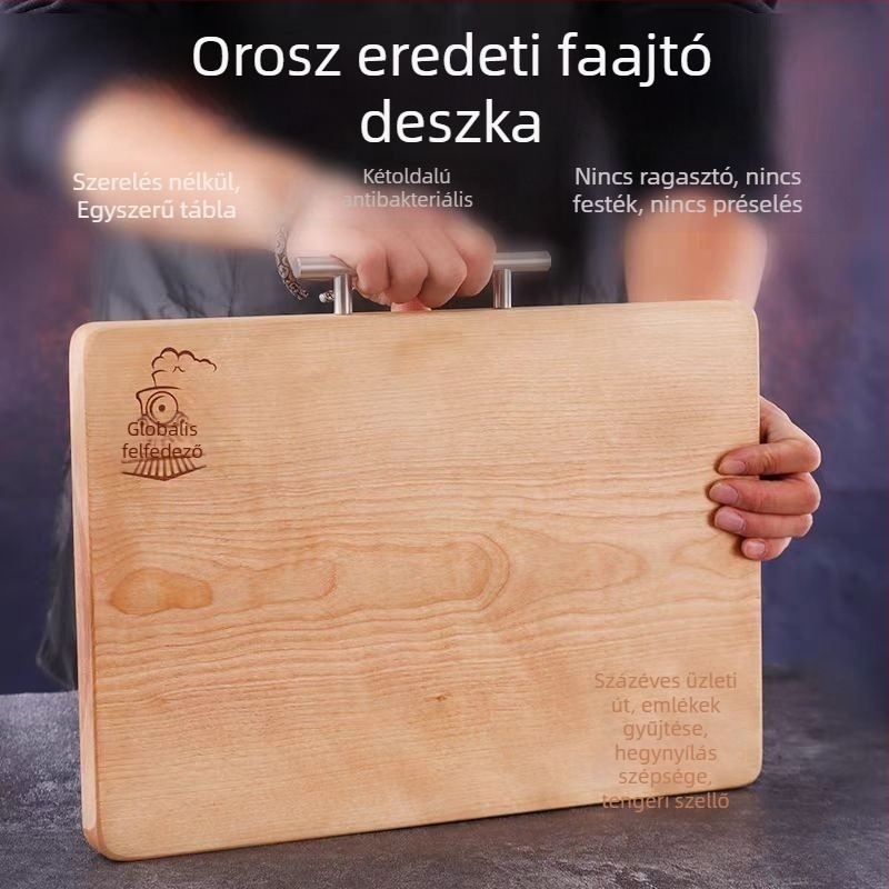 Tömörfa vágódeszka, egy darabos Maple-Nyírfa, vastag tömb, minimalist stílusú háztartási használatra
