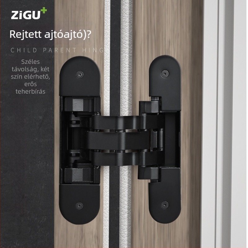 Láthatatlan ajtózsanér, modell 570, vastag zsanér, cinkötvözet, elektronplakolt felület, modern és egyszerű stílus, Solid márka