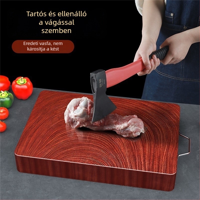 Igazi ironwood vágódeszka, Vietnámból importált, téglalap alakú konyhai vágódeszka, extrán vastag, otthoni és kereskedelmi használatra