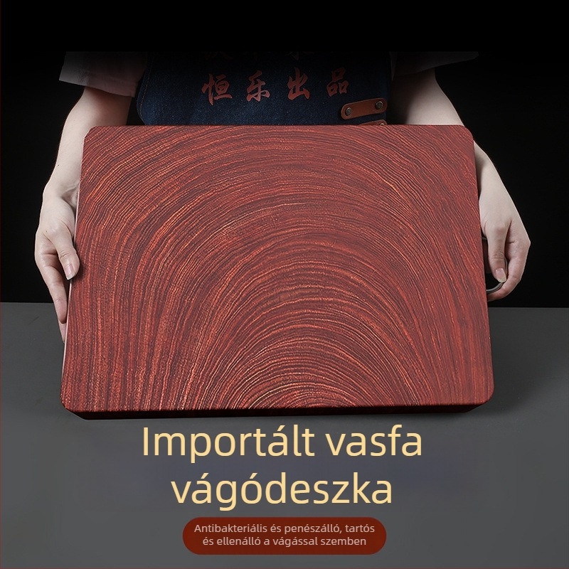 Igazi ironwood vágódeszka, Vietnámból importált, téglalap alakú konyhai vágódeszka, extrán vastag, otthoni és kereskedelmi használatra