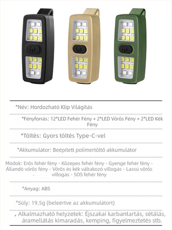 Odakon kerékpár hátsó LED klipszlámpa USB-vel, villogó mód éjszakai tekeréshez