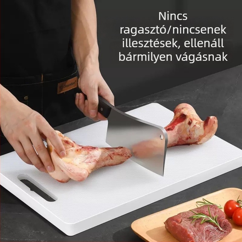 Konyhai vágódeszka otthoni használatra, élelmiszer-minőségű PE-panel, antibakteriális, penészálló, vastagabb műanyag vágódeszka gyümölcsökhöz