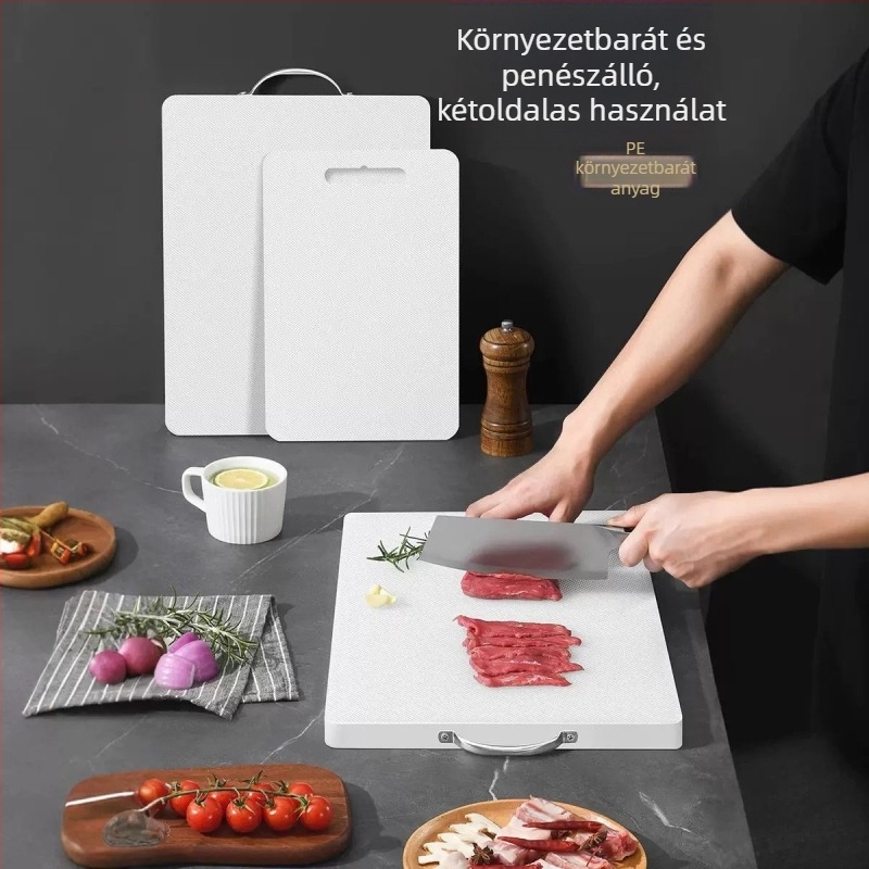 Konyhai vágódeszka otthoni használatra, élelmiszer-minőségű PE-panel, antibakteriális, penészálló, vastagabb műanyag vágódeszka gyümölcsökhöz