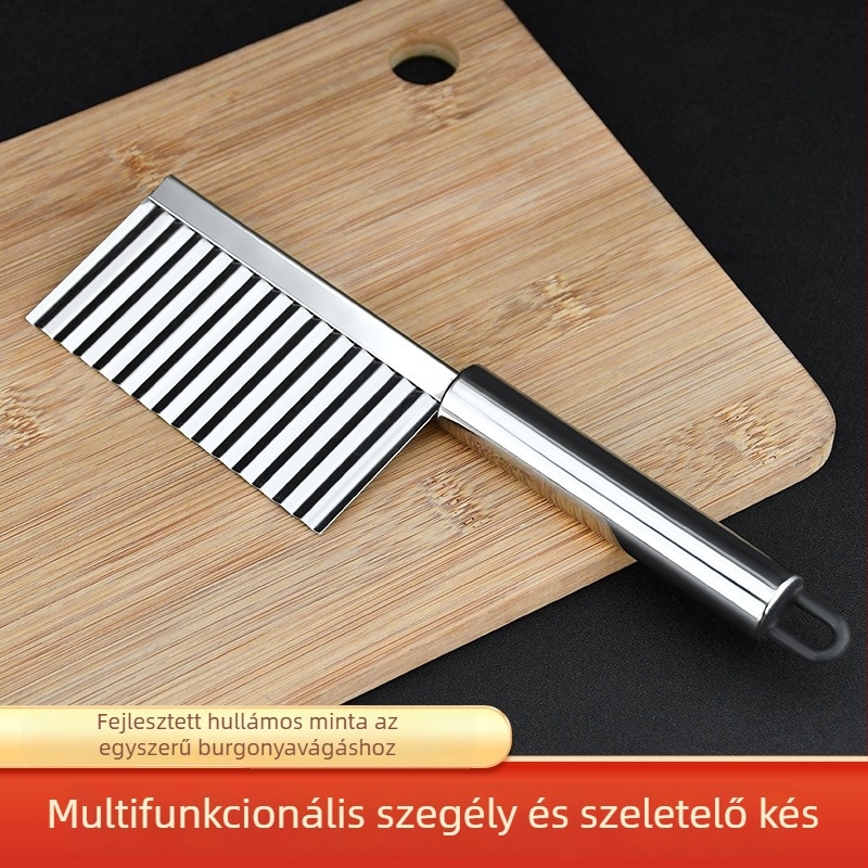 Liansheng többfunkciós zöldségvágó hullámos pengével – burgonya szeletelő a sült krumplihoz